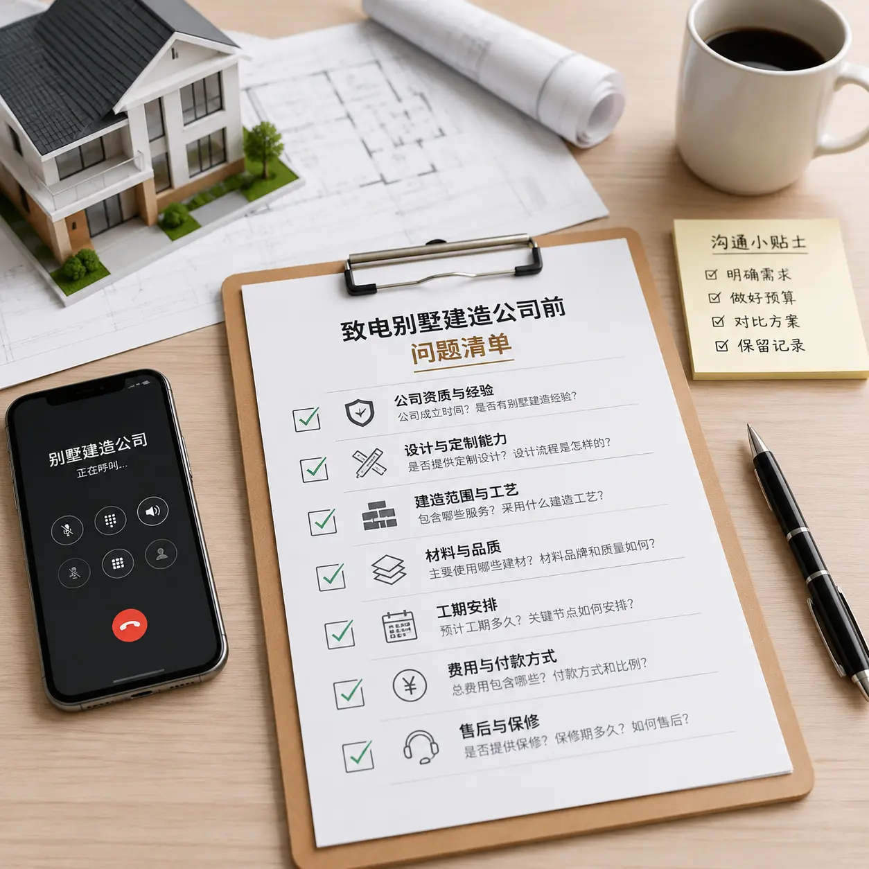 在广西拨打别墅建造公司电话前的准备工作